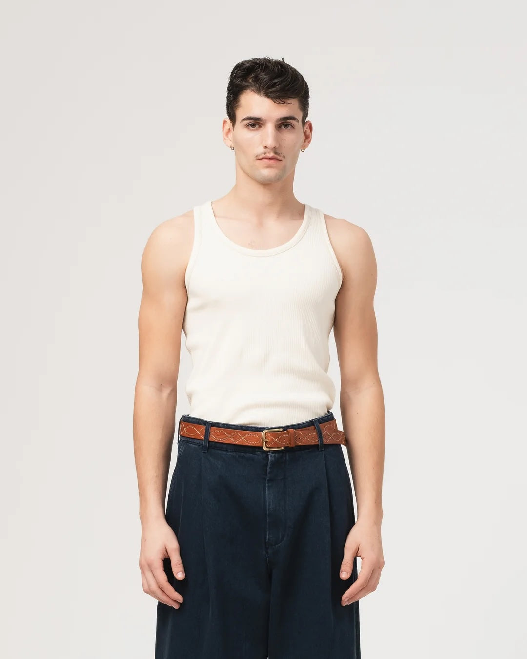 EAT DUST TANK TOP - MILITARY RIB - ECRU