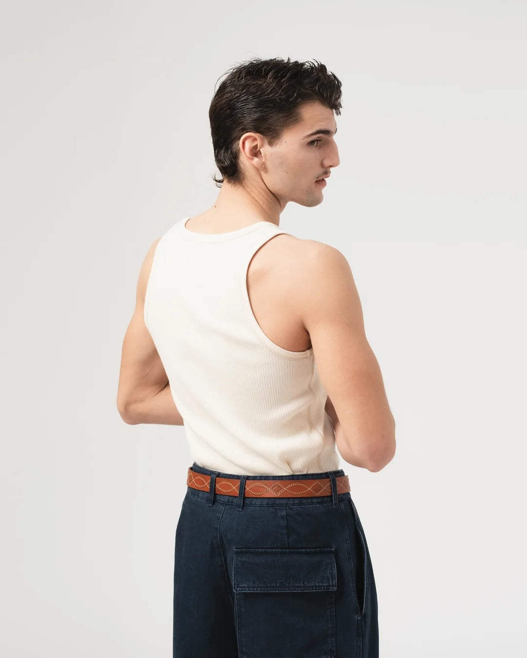 EAT DUST TANK TOP - MILITARY RIB - ECRU
