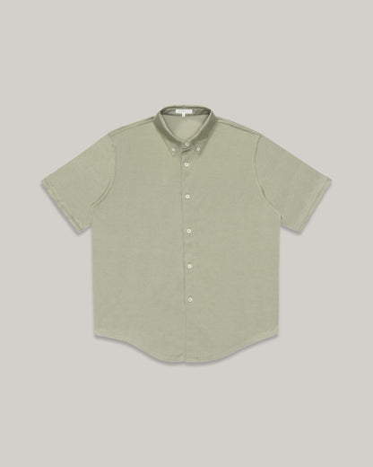 LADY WHITE CO. SS JERSEY BUTTON DOWN - PISTACHIO