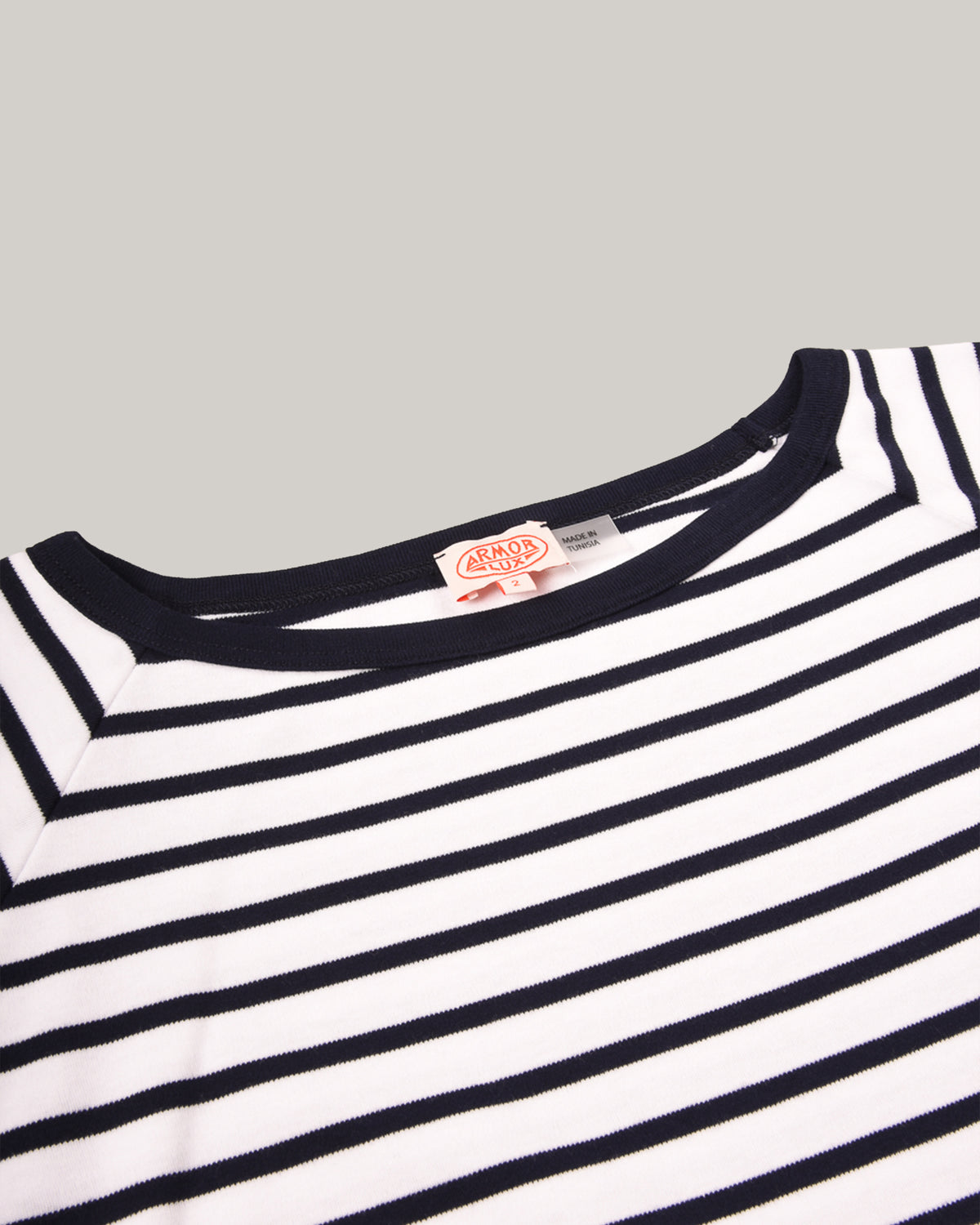 ARMOR LUX LADIES SLEEVELESS BRETON T-SHIRT - WHITE/ SEAL
