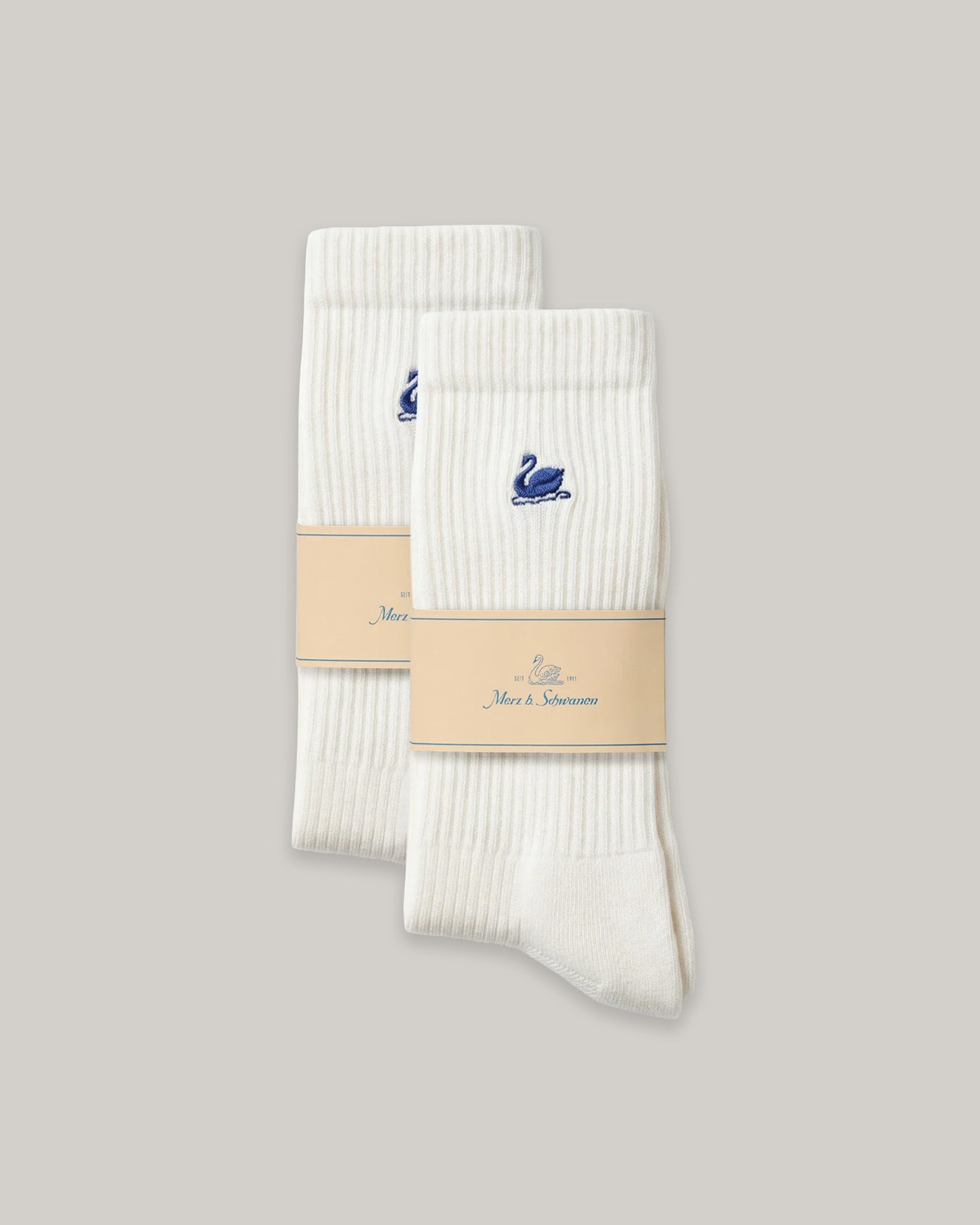 MERZ B. SCHWANEN CLASSIC TENNIS SOCKS 2 PACK - WHITE