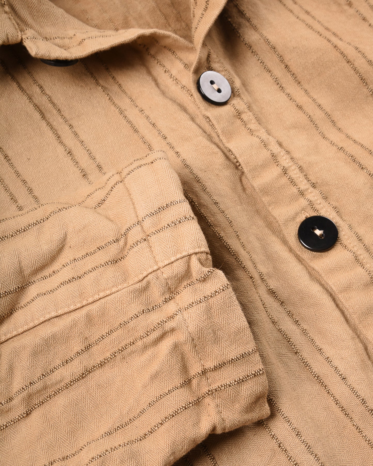 TENDER ISOSCELES SHIRT - WOOL STRIPE COTTON TATTERSALL - DRAB WELD