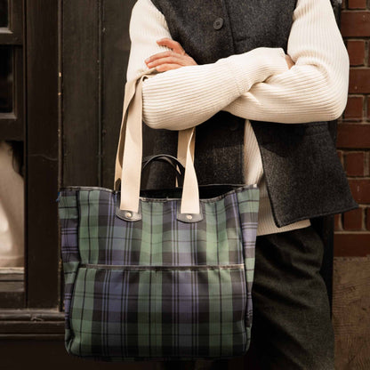 BLEU DE CHAUFFE MELINE TOTE BAG - TARTAN