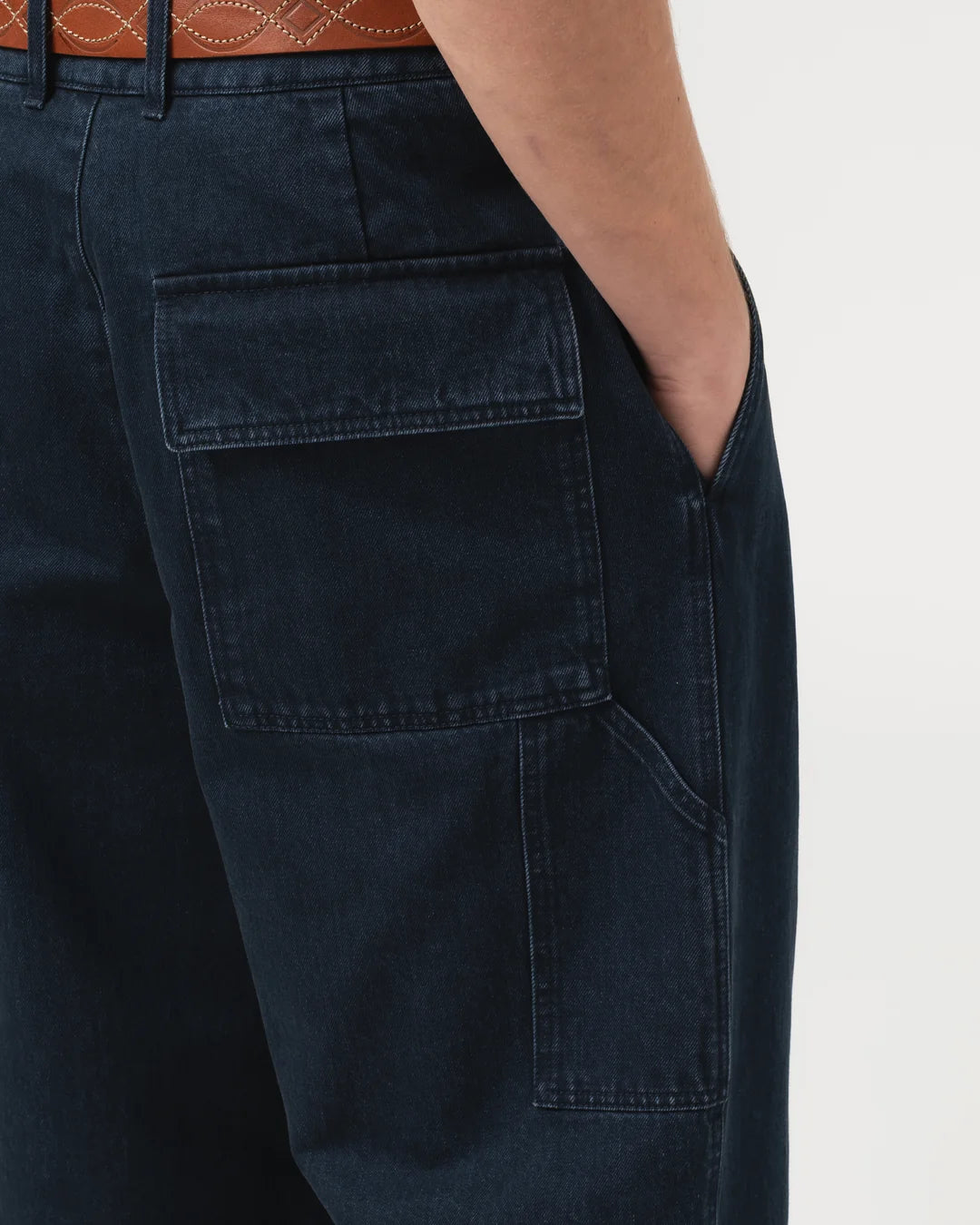 GIRLS OF DUST SELV. DENIM BRITISH WORKER PANT - ENIGMA DENIM - INKT