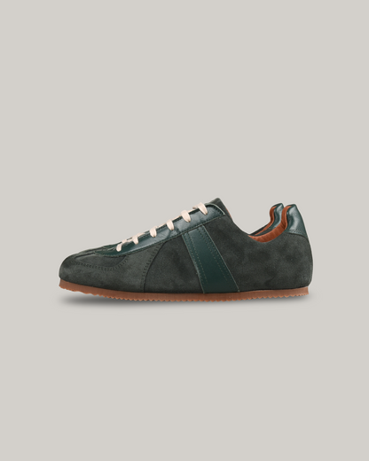 REPRODUCTION OF FOUND - GERMAN MILITARY TRAINER - DARK GREEN SUEDE