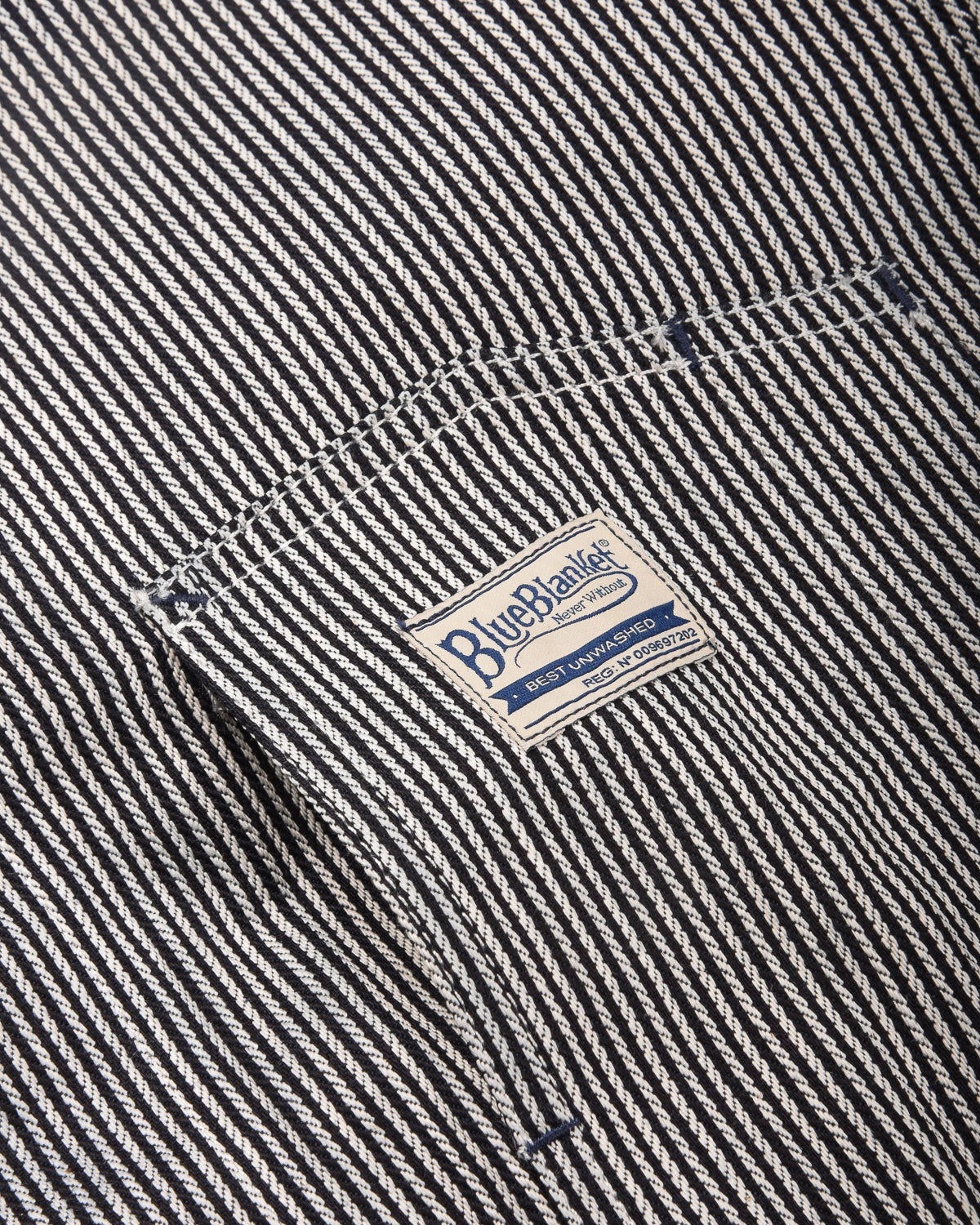 BLUE BLANKET JEANS J10  RAILROAD JACKET - INDIGO HICKORY STRIPE