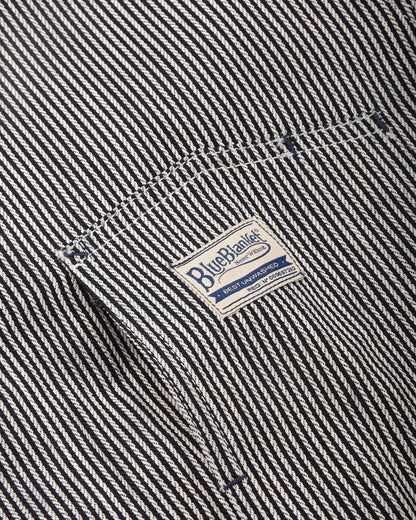 BLUE BLANKET JEANS J10  RAILROAD JACKET - INDIGO HICKORY STRIPE