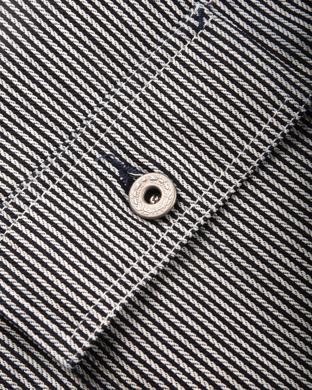 BLUE BLANKET JEANS J10  RAILROAD JACKET - INDIGO HICKORY STRIPE