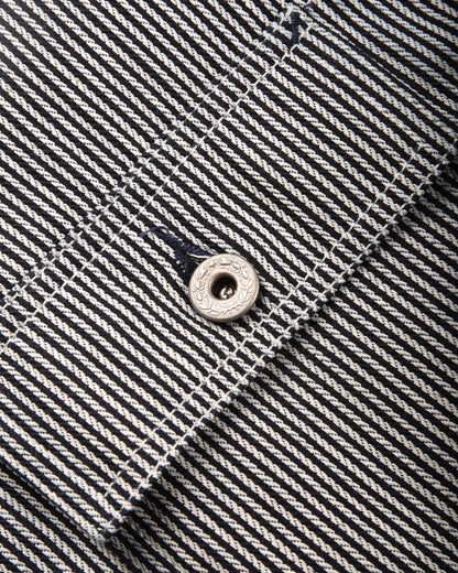 BLUE BLANKET JEANS J10  RAILROAD JACKET - INDIGO HICKORY STRIPE