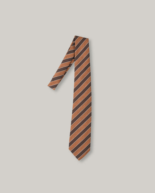 TS(S) BOLD STRIPE NECK TIE - BROWN