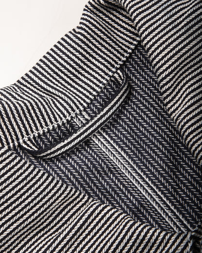 BLUE BLANKET JEANS J10  RAILROAD JACKET - INDIGO HICKORY STRIPE