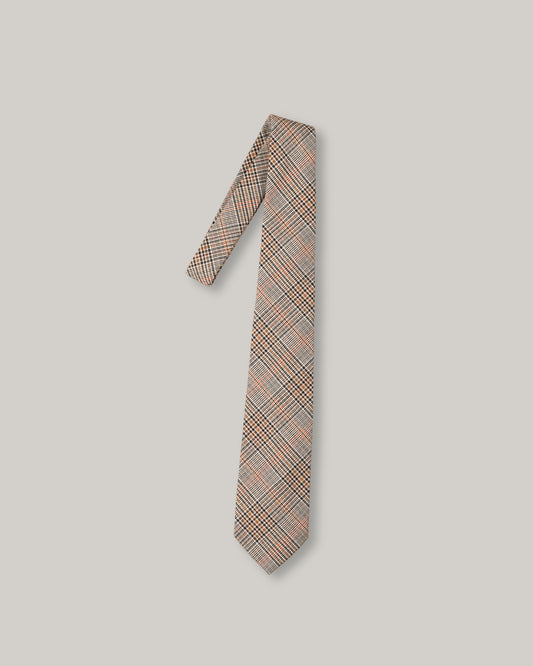 TS(S) SMOKY BASIC PLAID COTTON CLOTH NECK TIE - GLENPLAID