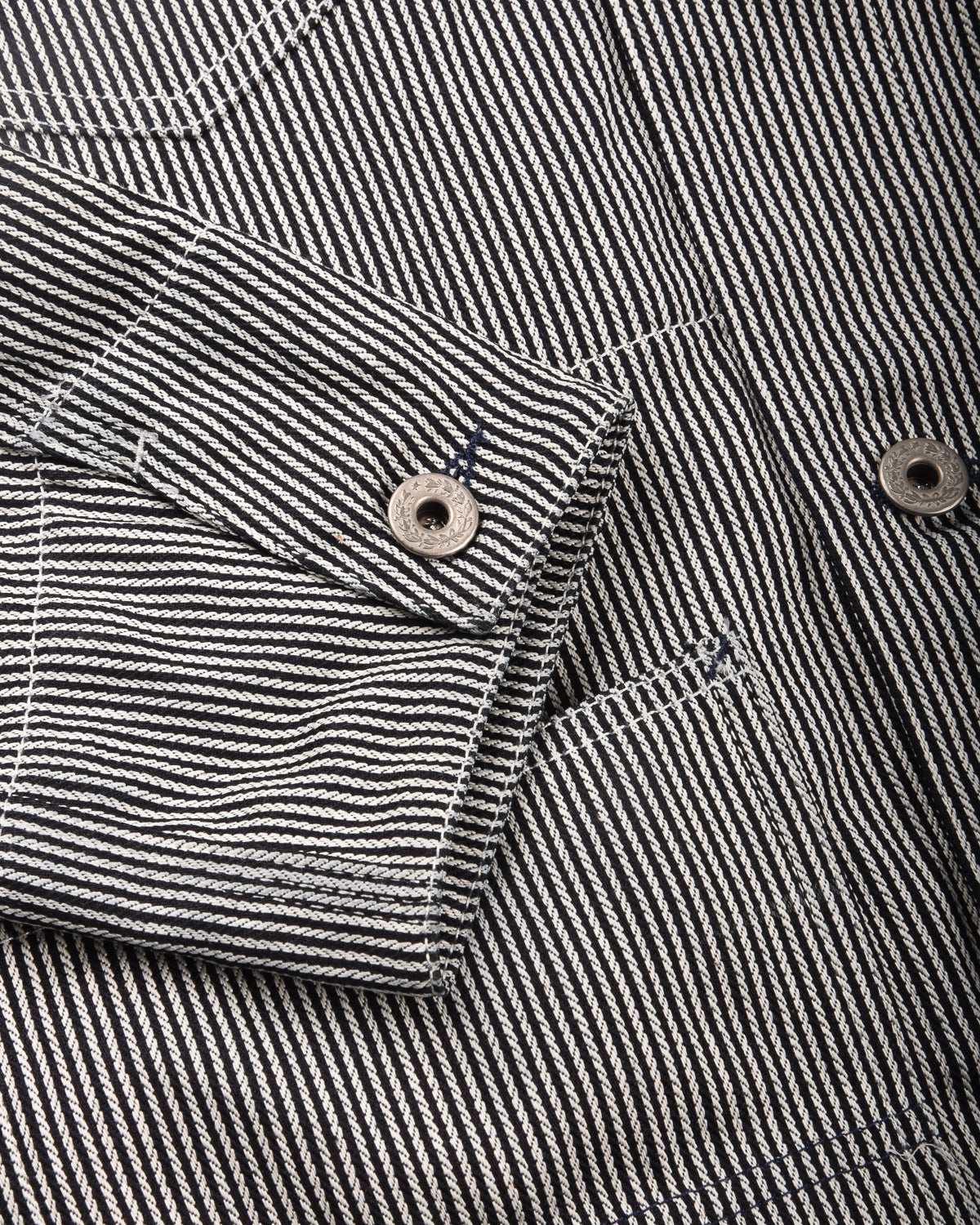 BLUE BLANKET JEANS J10  RAILROAD JACKET - INDIGO HICKORY STRIPE