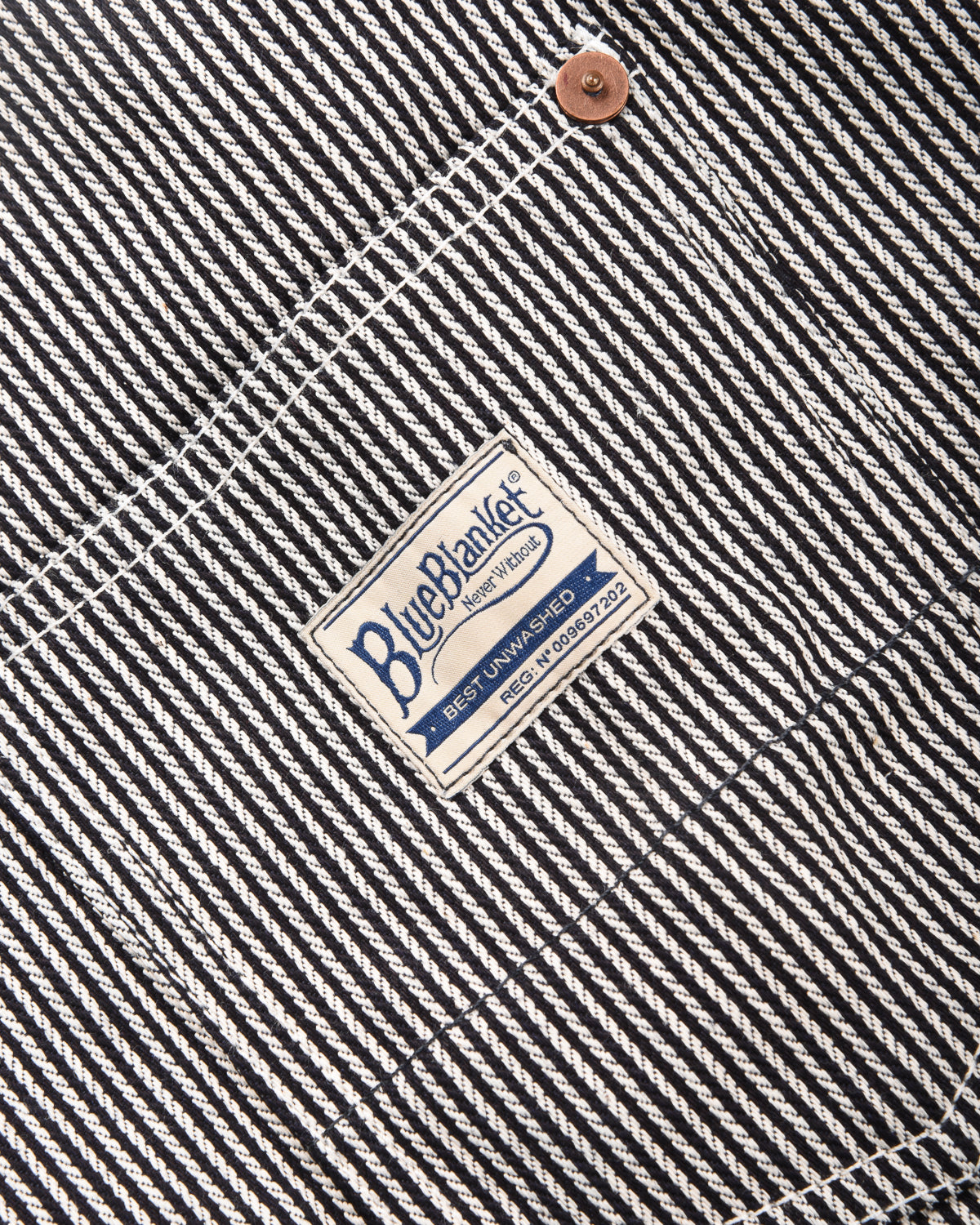 BLUE BLANKET JEANS J03 TYPE I JACKET - INDIGO HICKORY STRIPE