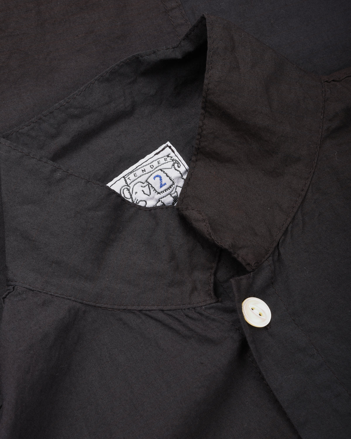 TENDER PLASTRON SHIRT - DOPPLER STRIPE COTTON CAMBRIC - BLACK HOLE