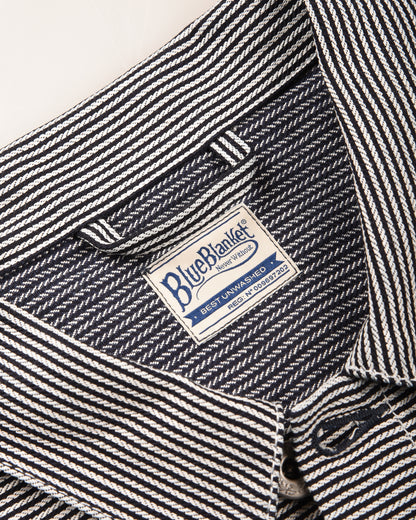 BLUE BLANKET JEANS J03 TYPE I JACKET - INDIGO HICKORY STRIPE