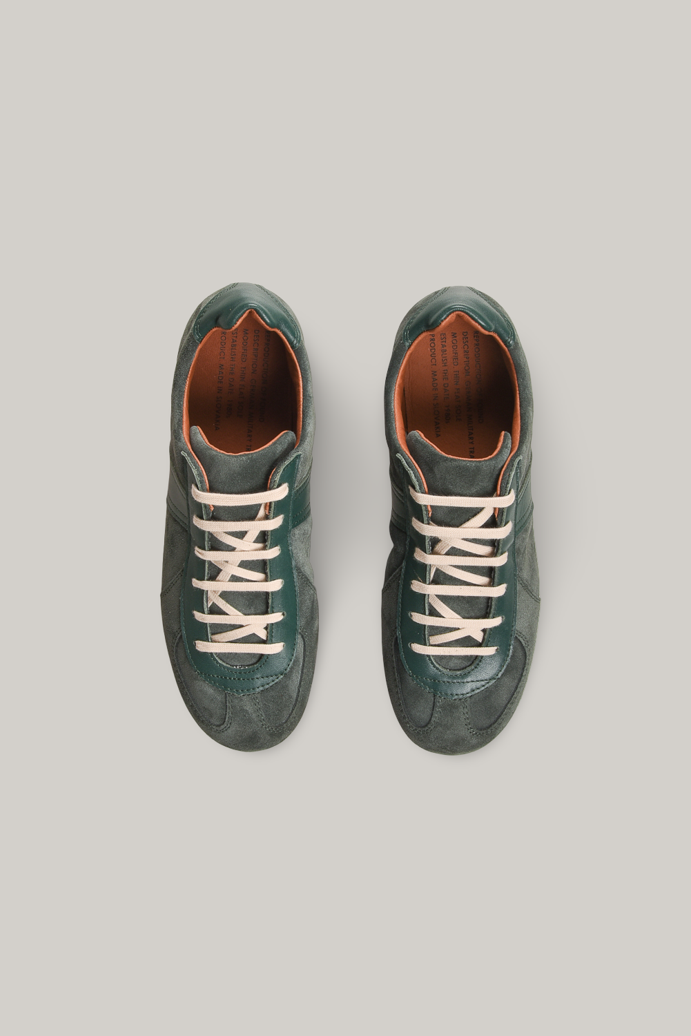 REPRODUCTION OF FOUND - GERMAN MILITARY TRAINER - DARK GREEN SUEDE