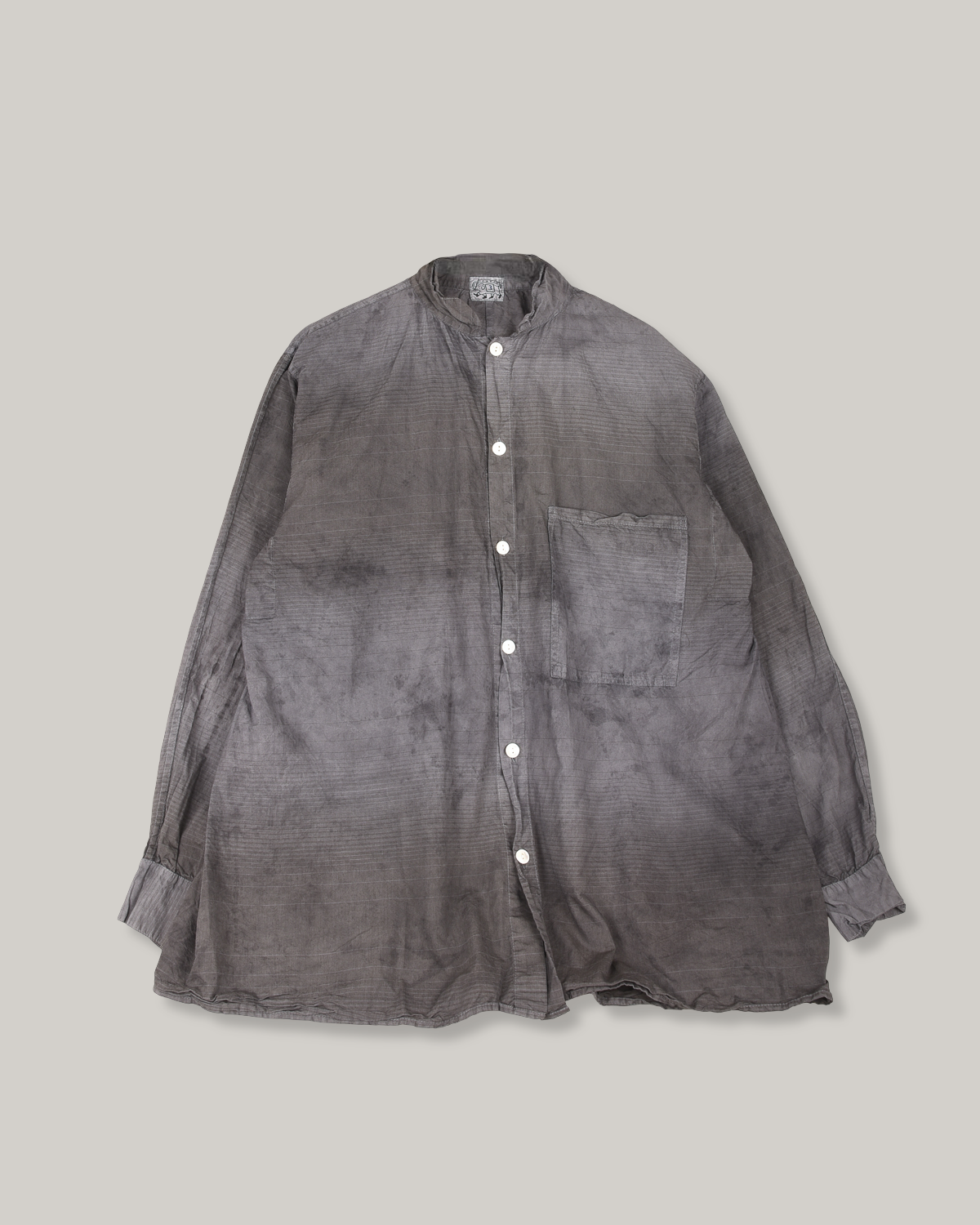 TENDER PLASTRON SHIRT - DOPPLER STRIPE COTTON CAMBRIC - CHESTNUT