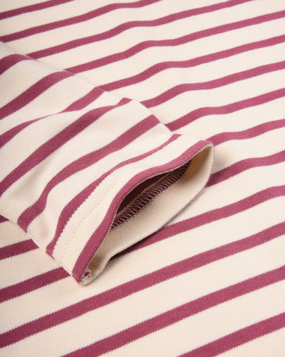 ARMOR LUX LADIES 'LESCONIL' BRETON SHIRT L/S - NATURE/ VIOLET QUARTZ