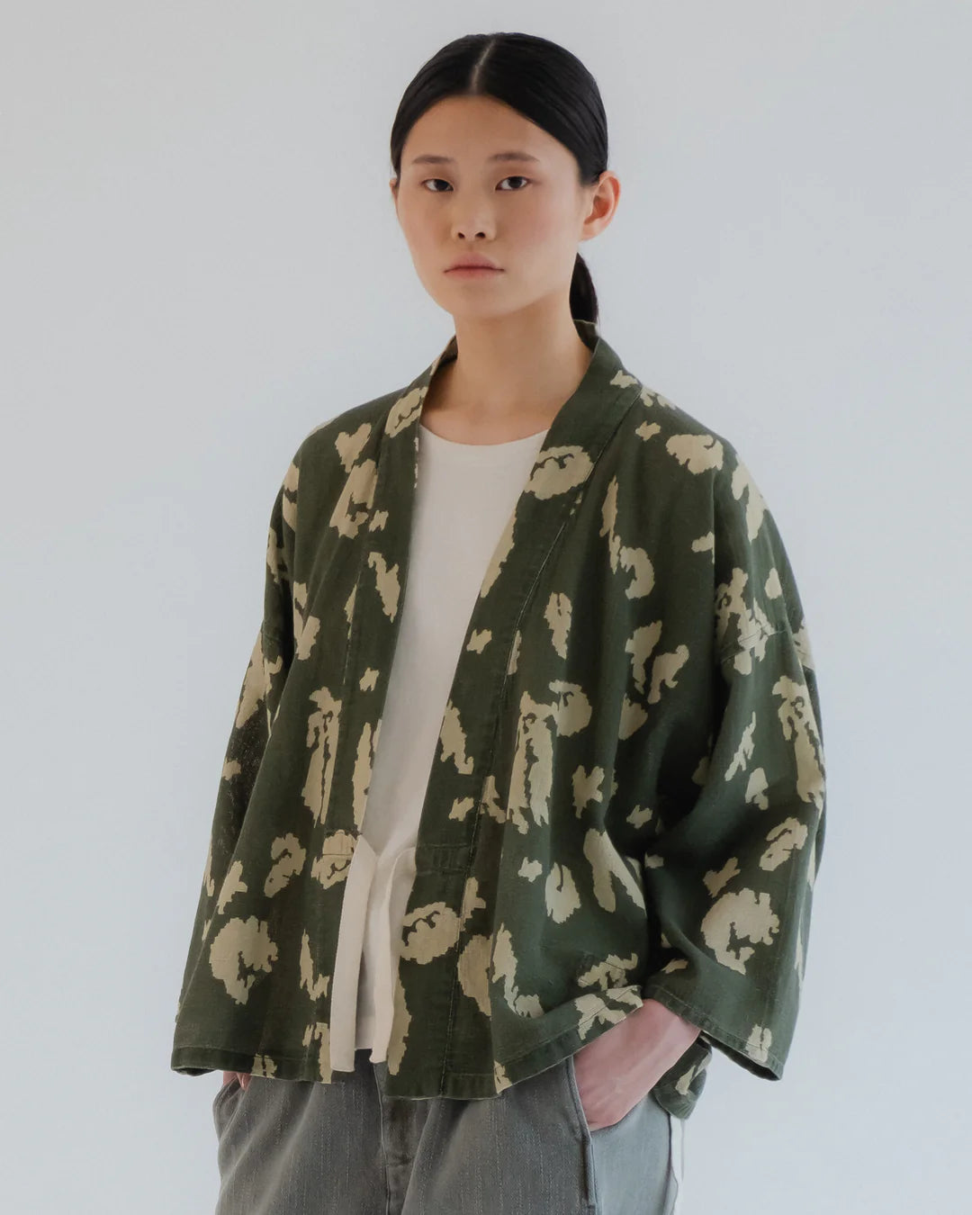 GIRLS OF DUST KIMONO - CLOUD CAMO MESH - LIGHT GREEN/ OFF WHITE
