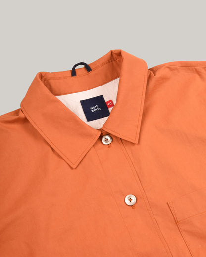 WORK WORKS WOMEN'S SQUARE COLLAR PATCH POCKET SHIRT - TURMERIC
