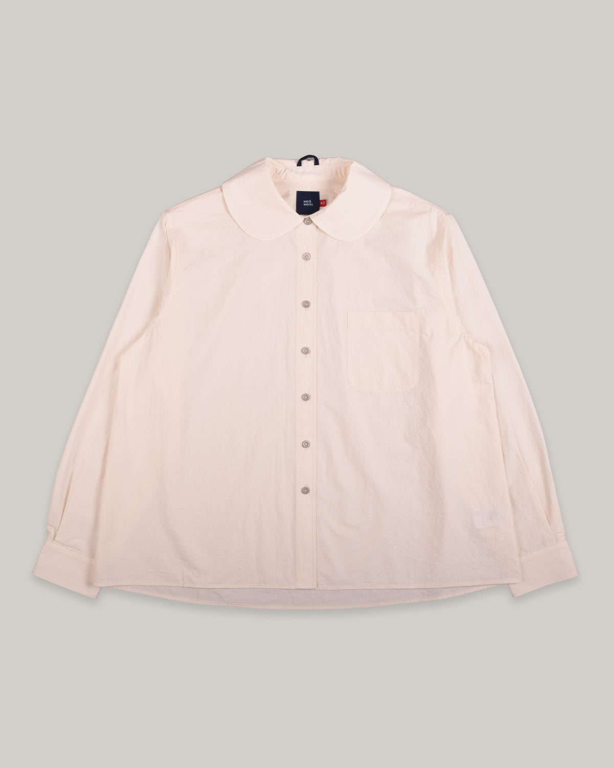 WORK WORKS WOMEN'S ROUND COLLAR SHIRT - CREAM