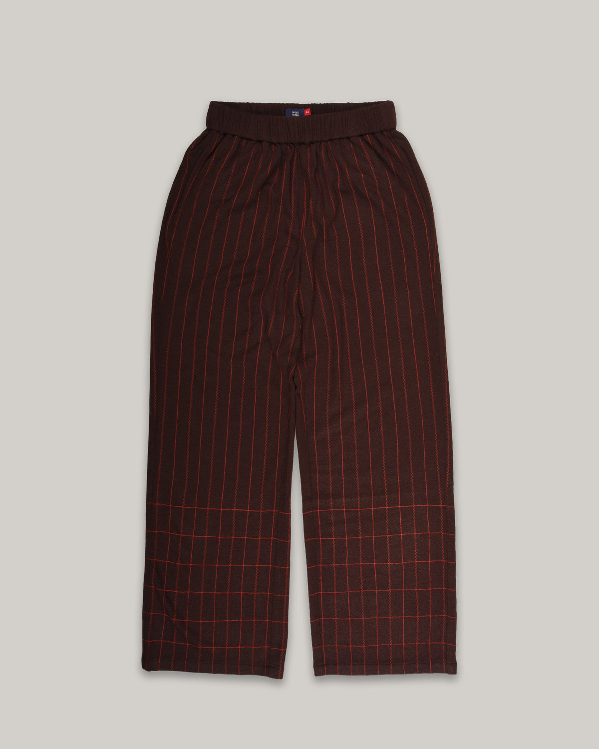 WORK WORKS WOMEN'S ZIGZAG EMBROIDERY JERSEY PANTS - BROWN/ ORANGE