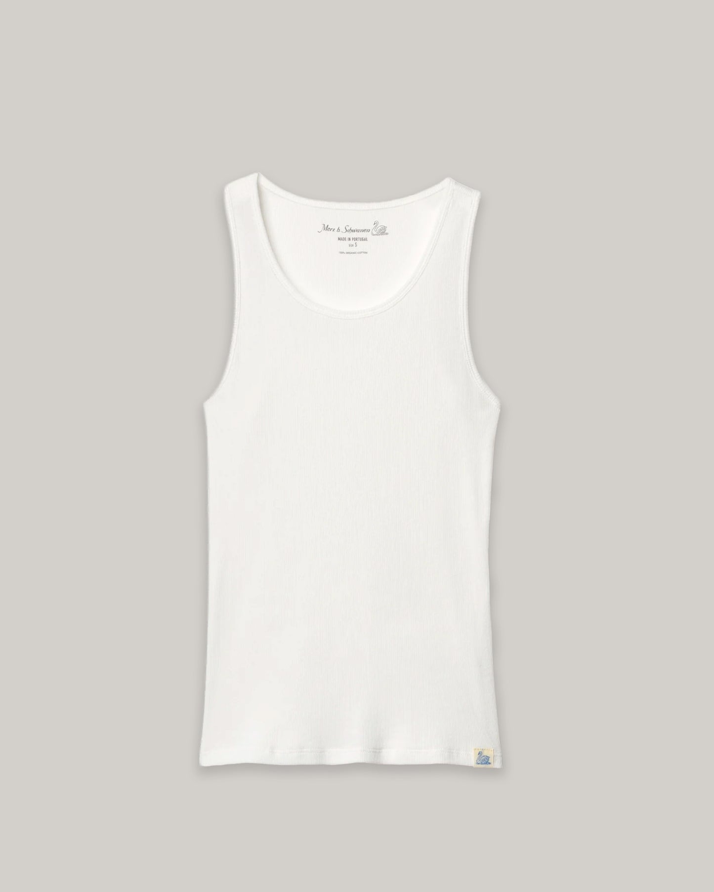 MERZ B. SCHWANEN WOMEN'S FINE RIBBED SINGLET  - WHITE