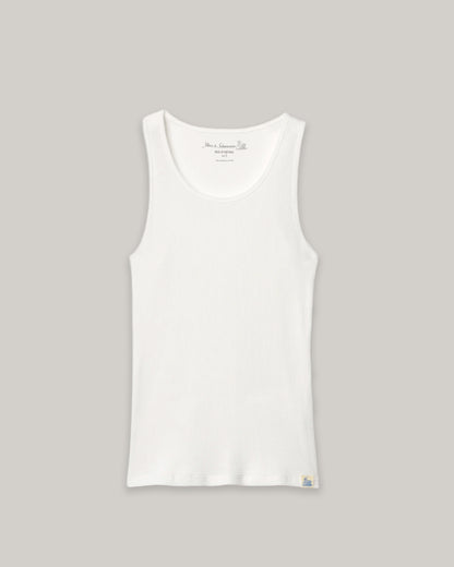 MERZ B. SCHWANEN WOMEN'S FINE RIBBED SINGLET  - WHITE