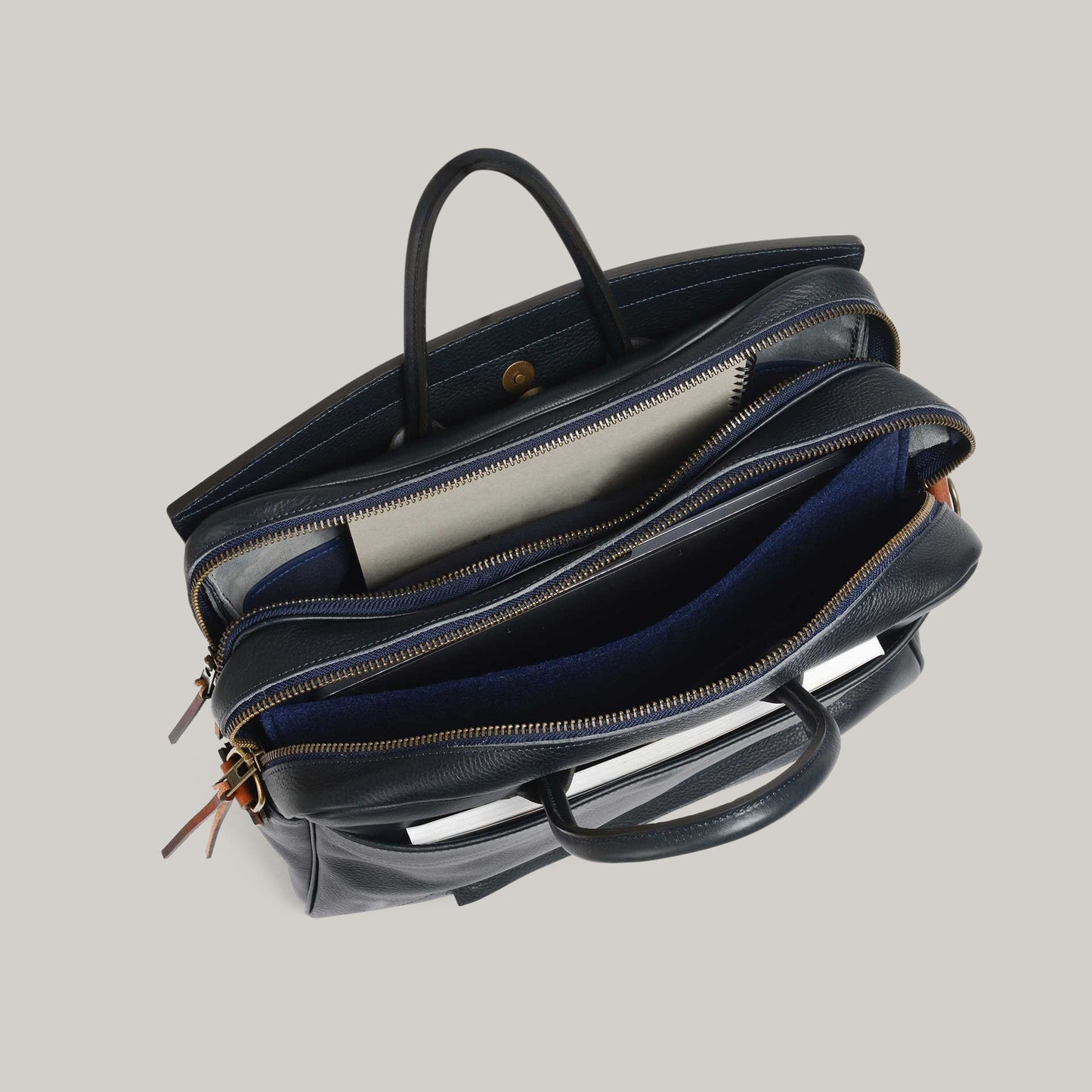 BLEU DE CHAUFFE ZEPPO BUSINESS BAG - NAVY BLUE