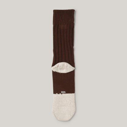 TS(S) UNPAIRED COTTON RIB SOCK (SINGLE) - BROWN