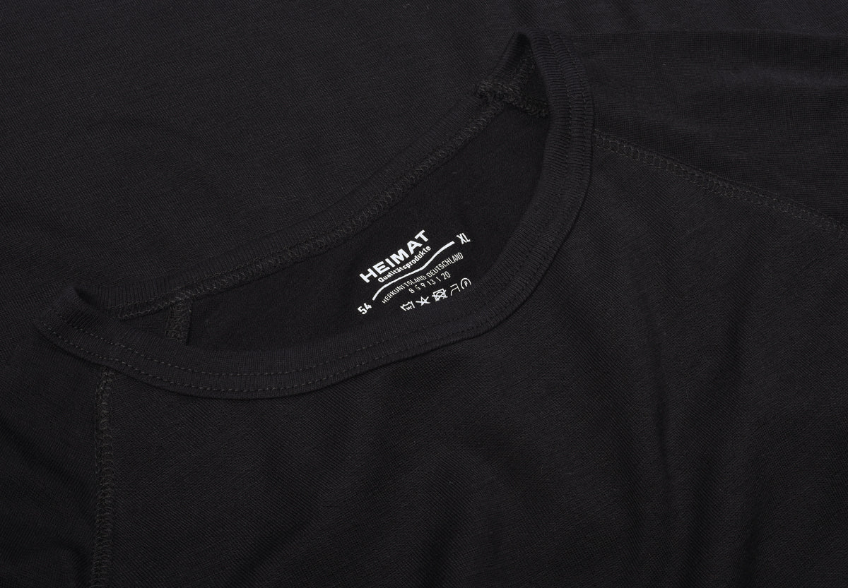 HEIMAT MERINO RAGLAN LONG SLEEVE TEE - SCHWARZ