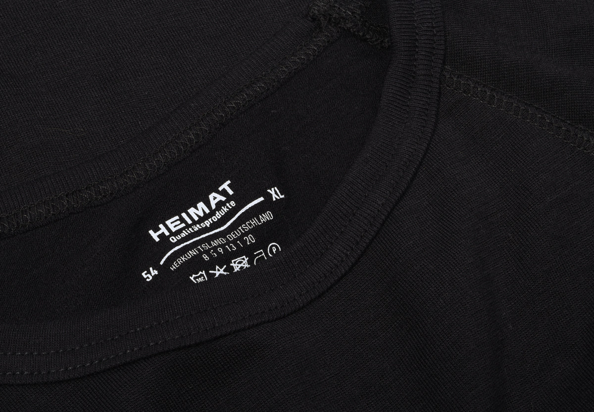 HEIMAT MERINO RAGLAN LONG SLEEVE TEE - SCHWARZ