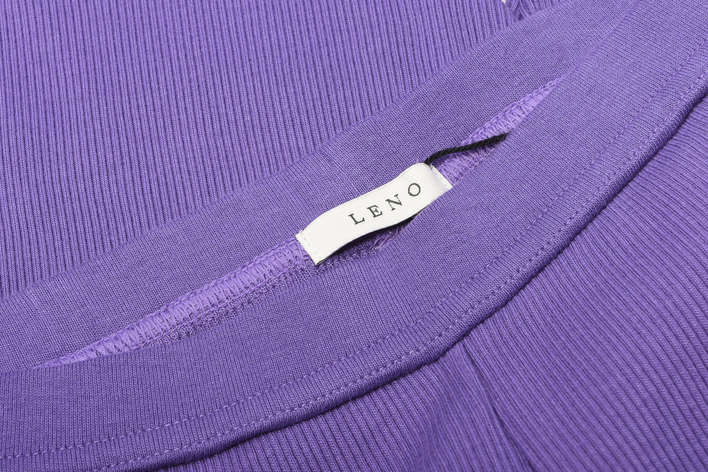 LENO COTTON RIB LEGGINGS - PURPLE