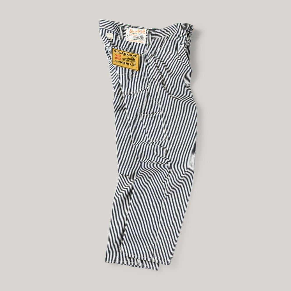 SUGAR CANE HICKORY STRIPE WORK PANT - NAVY BLUE