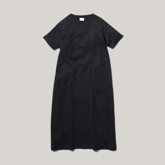 SNOW PEAK RECYCLED COTTON HEAVY DRESS - BLACK