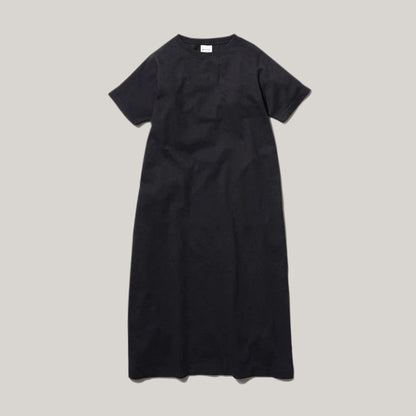 SNOW PEAK RECYCLED COTTON HEAVY DRESS - BLACK
