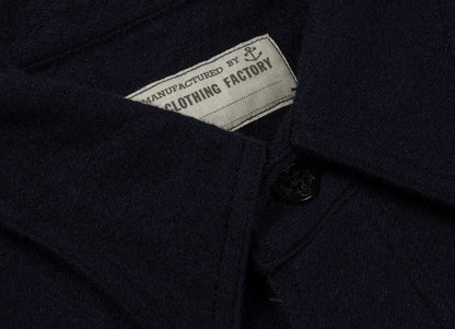 BUZZ RICKSON CPO SHIRT LS WOOL FLANNEL - NAVY