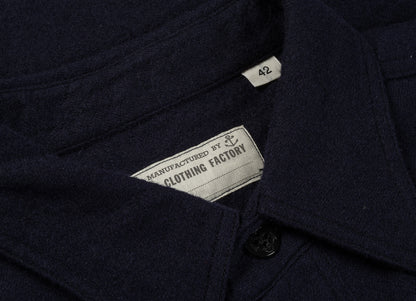 BUZZ RICKSON CPO SHIRT LS WOOL FLANNEL - NAVY
