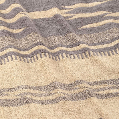 BASSHU COTTON PILE BLANKET LARGE - NATIVE MOTIF BEIGE