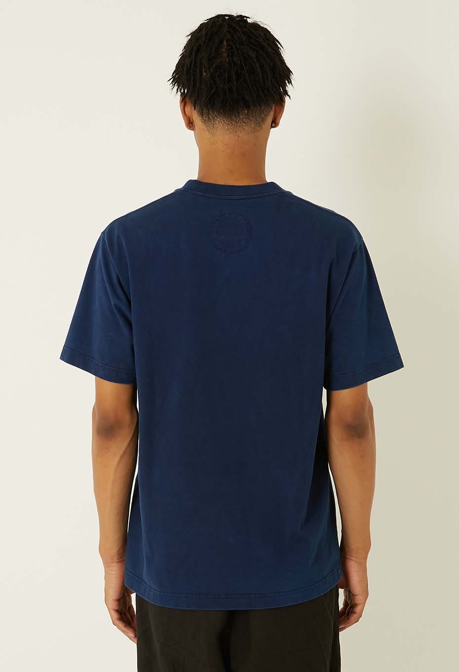 BLUE BLUE JAPAN KNITTED ORGANIC HAND DYED HIGH GUAGE CLUB SS TEE - INDIGO